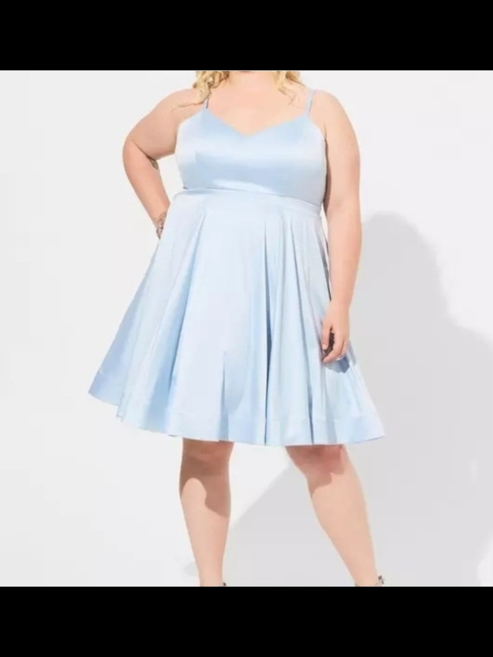 Torrid Light Blue Size 22 Spaghetti-Strap A-Line Dress